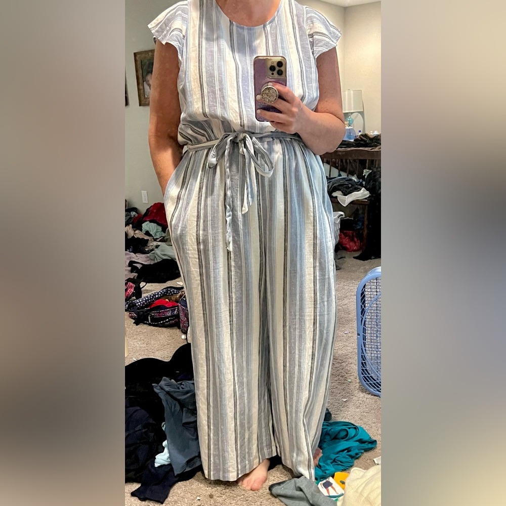 Lane Bryant Linen Jumpsuit size 16 (shades of blue).